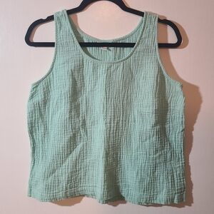 J.jill Mint Cotton Gauze Tank Top Size S Coastal Beach Nautical Vacation